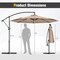10ft Cantilever Patio Hanging Umbrella with Base, Crank Handle and Air Vent